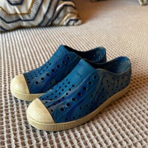 Native Marbled Blue Kids Slip-Ons